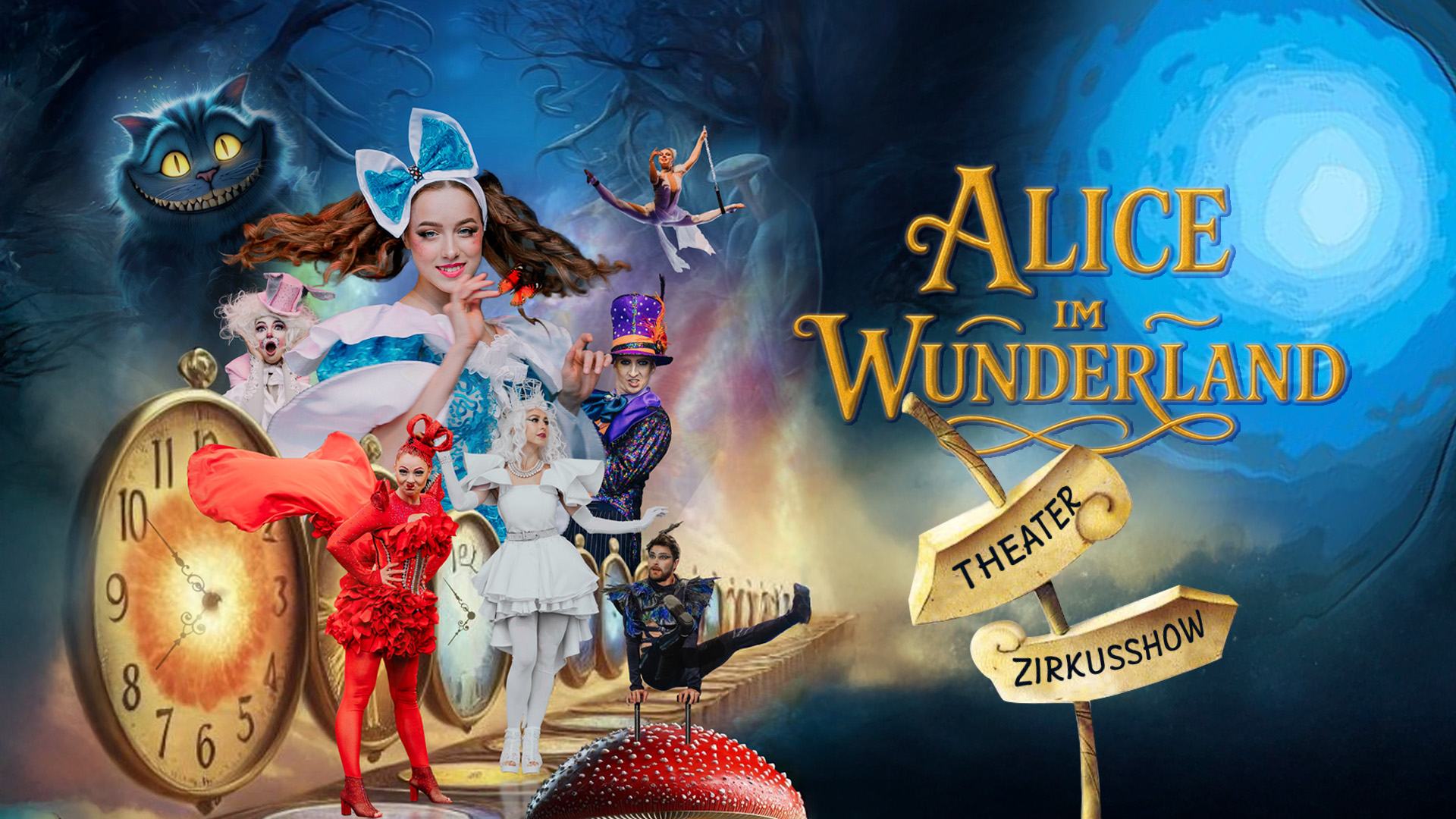 Theater- und Zirkusshow – Alice im Wunderland