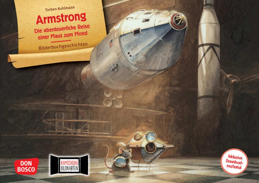 Erzählen mit dem Kamishibai „Armstrong – die abenteuerliche Reise einer Maus zum Mond"