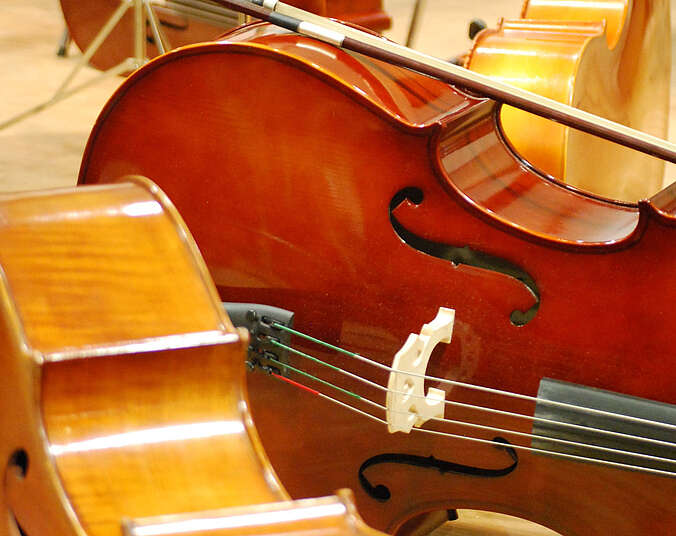Cello, das auf der Seite liegt. (Foto: Stadt Friedrichshafen)