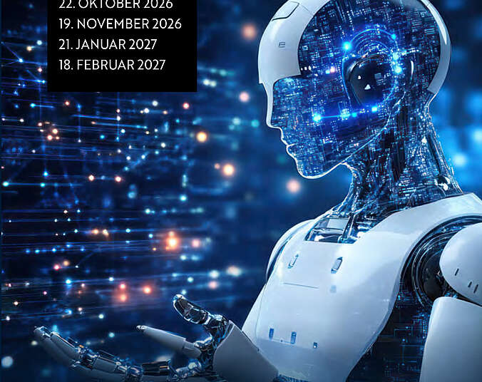 Ein Roboter in einer digitalen Umgebung.