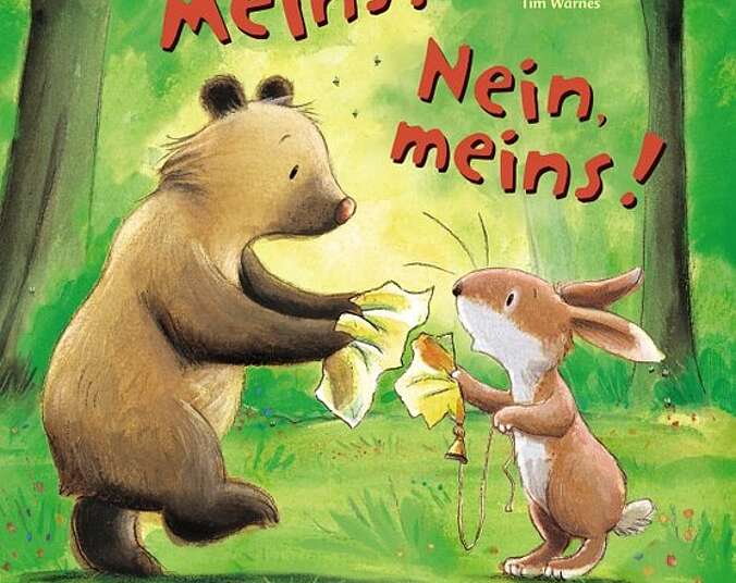 Bär und Hase streiten sich.