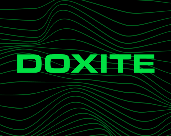 Logo Doxite Schrift auf schwarzem Hintergrund