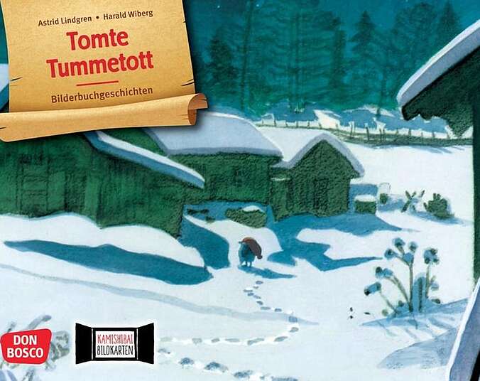 Tommte Tummetott unterwegs im Schnee.