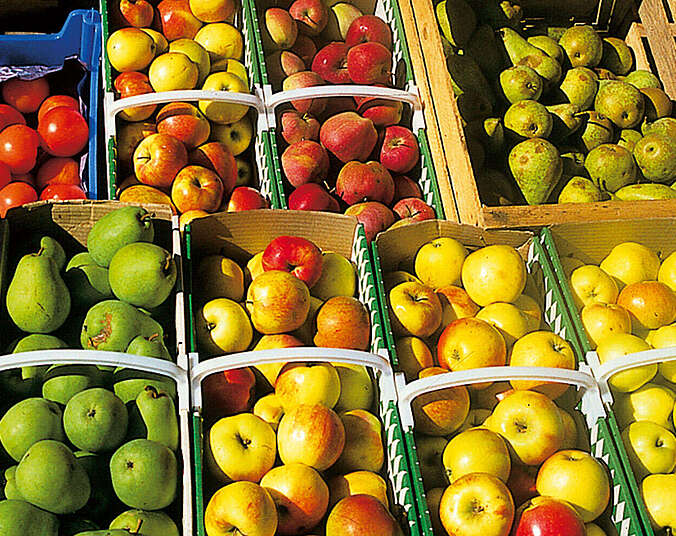 Wochenmarkt Ailingen verschiedenes Obst