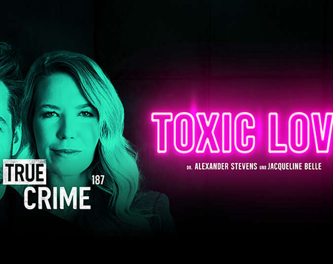 Es blicken ein bärtiger Mann mittleren Alters und eine Frau mit langen, blonden Haaren in die Kamera. Der Hintergrund ist schwarz und deren Gesichter sind mit einem grünen Streifen überzogen. Rechts neben den Gesichtern steht in pink der Name der Veranstaltung.