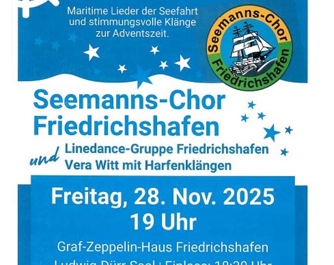 Plakat mit Steuerrad und Logo vom Seemanns-Chor